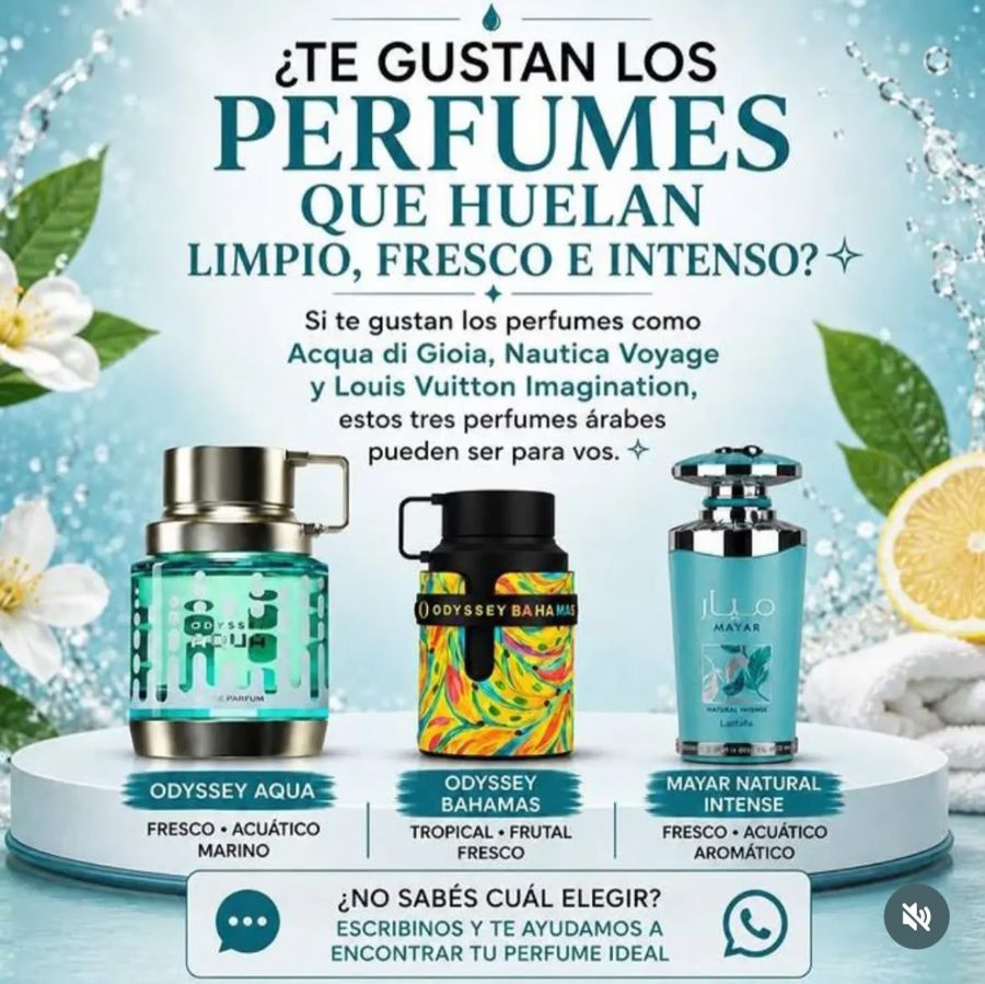 Selección de perfumes frescos y acuáticos